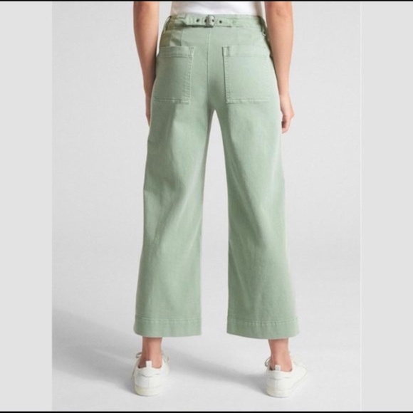 NWT GAP High Rise Wide Leg Button Up Cropped Pant | 8 - Picture 2 of 7